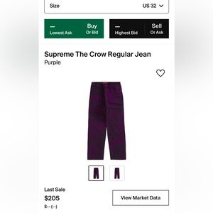 Supreme the crow regular jeans
